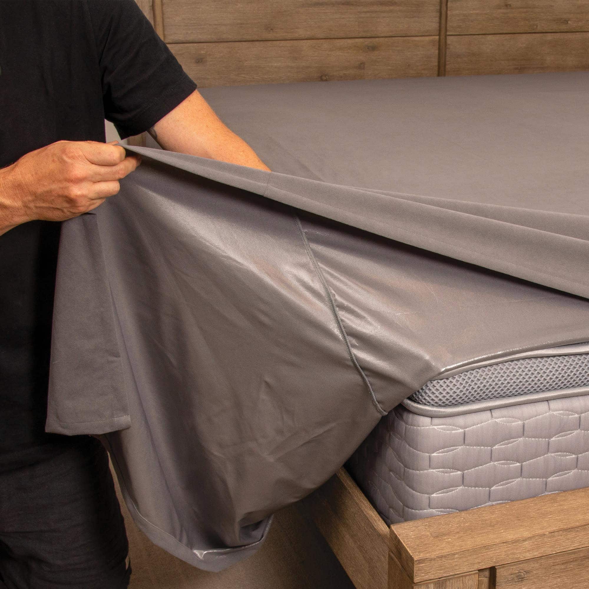 Conni Micro Plush Waterproof Flat Sheet - Charcoal - Image 2