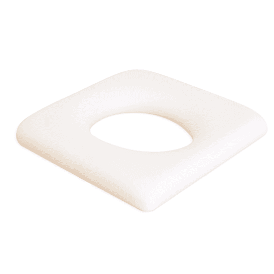 KCare Shower Commode Handmade Closed Seat - White Vinyl - 445mm Wide