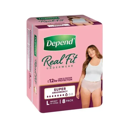 Depend Women Real Fit Underwear Super 8 Pack