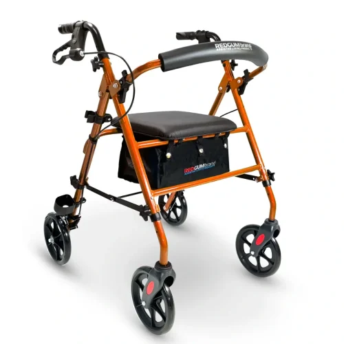 Redgum Height Adjustable Walker 8 Wheels - Burnt Orange